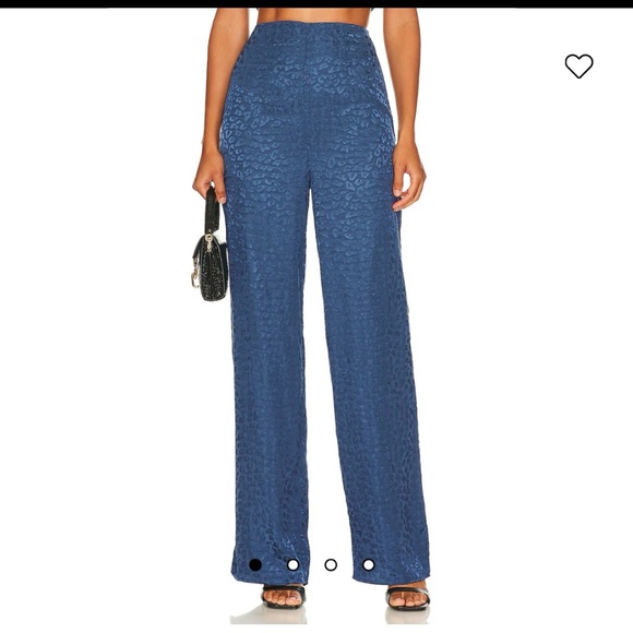 Lovers + Friends Regina Jacquard Leopard Pant in Blue NWT - Picture 12 of 14